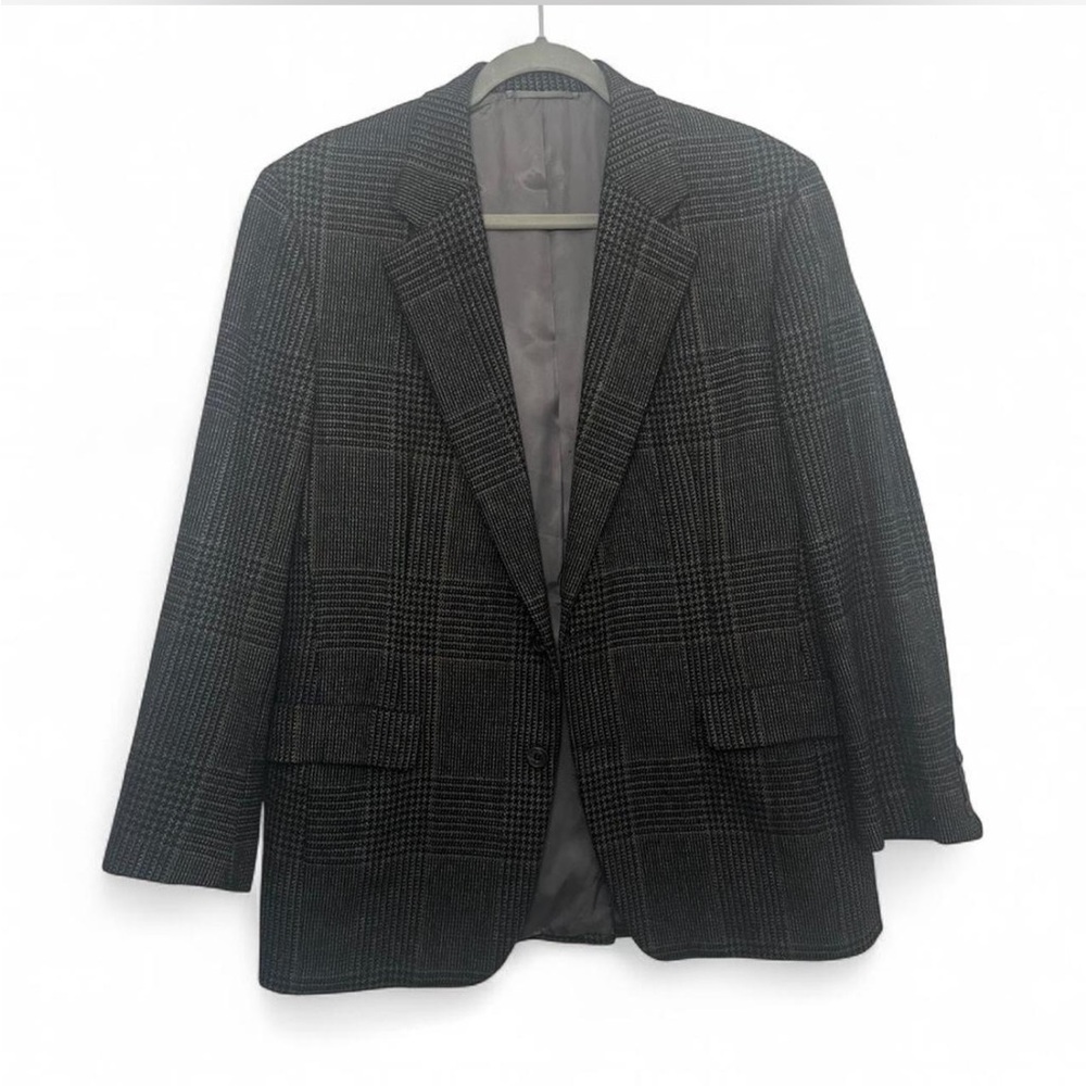 Hickey Freeman—Vintage Charcoal Plaid Blazer